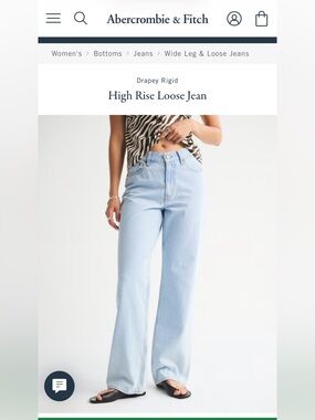 Abercrombie & Fitch High-Rise Loose Jeans — Light Blue Sz 14L